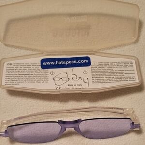 Purple Folding Rimless Glasses with case Made In Italy